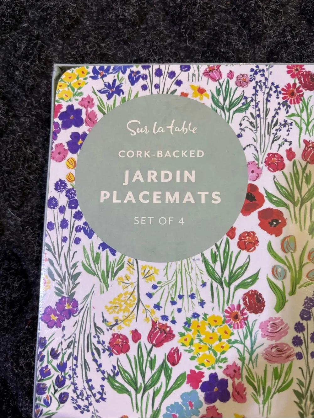 Sur La Table Floral Multicolor Cork-Backed Placemats (Set of 4)